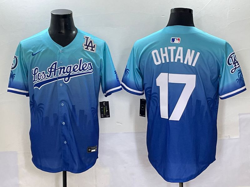 Men 2025 Los Angeles Dodgers #17 Ohtani Blue Nike MLB Jersey Daoqite style 7->los angeles dodgers->MLB Jersey